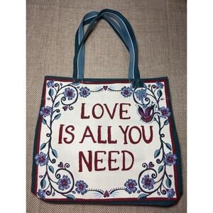 Brighton Bella Tile Tote  All You Need Love Ltd Ed Canvas Bag Floral‎ Boho